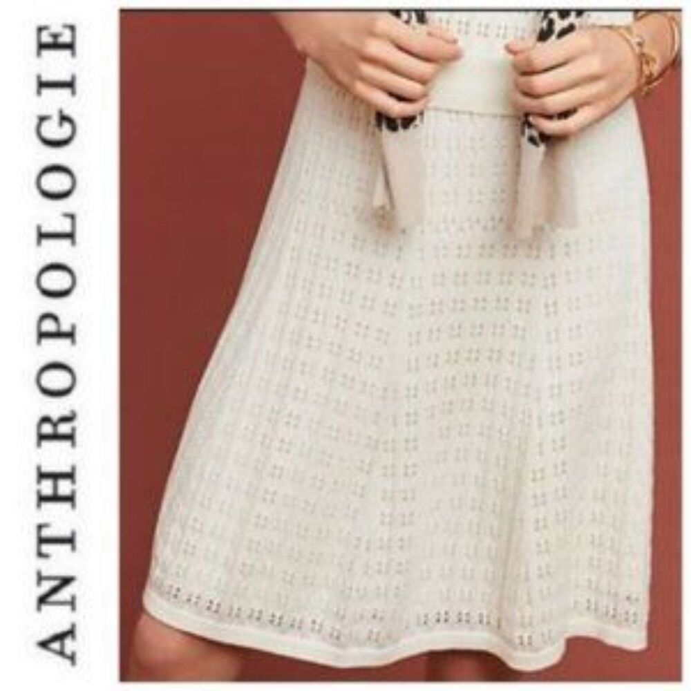 Anthropologie Meadow Rue Knit Pointelle Skirt, Size M, NWT